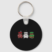 Cute Three English Bulldog Christmas For Women Men Sleutelhanger (Voorkant)