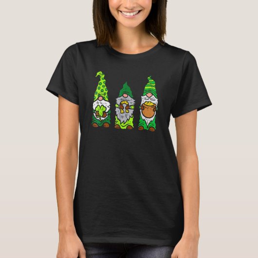 Cute Three Gnome Shamrocks Saint Patrick's Day Men T-shirt (Voorkant)