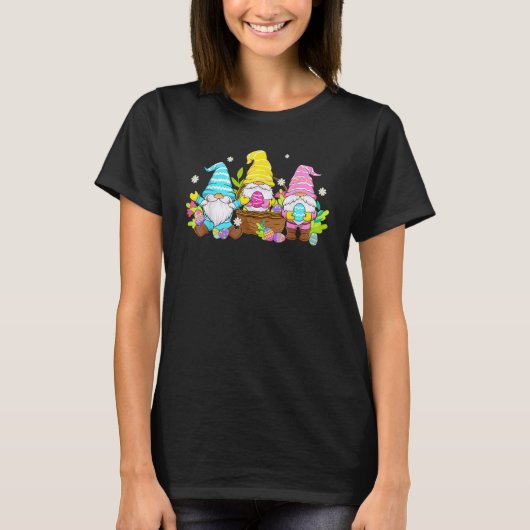 Cute Three Gnomes Easter Day Bunny Egg Spring Wome T-shirt (Voorkant)