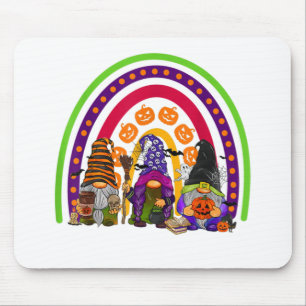 Cute Three Rainbow Gnomes Happy Halloween Autumn F Muismat