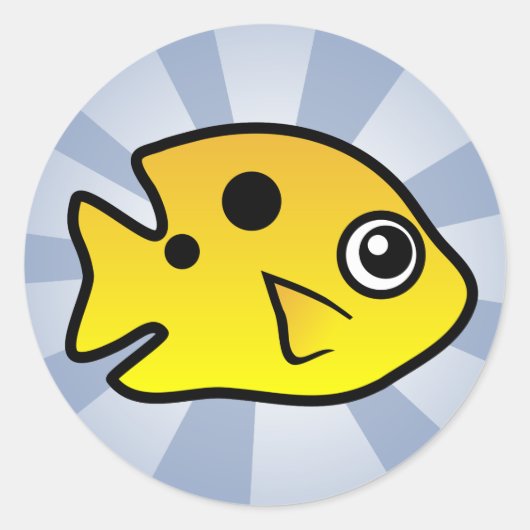 Cute Threespot Damselfish Ronde Sticker (Voorkant)