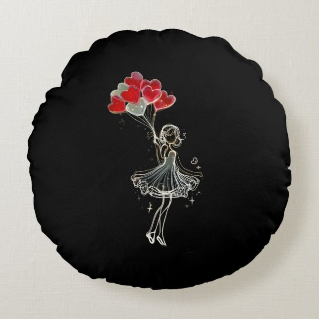 Cute throw pillow rond kussen (Voorkant)