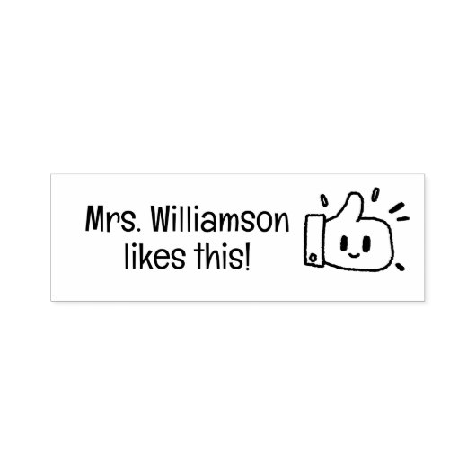 Cute Thumbs Up Custom Teacher Stamp for Classroom Zelfinktende Stempel (Design)