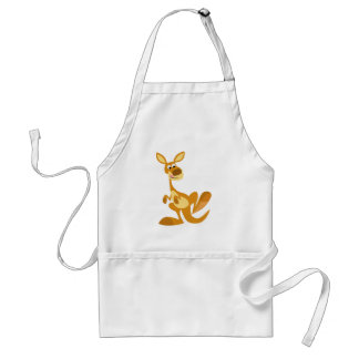 Cute Thumping Cartoon Kangaroo Apron Standaard Schort