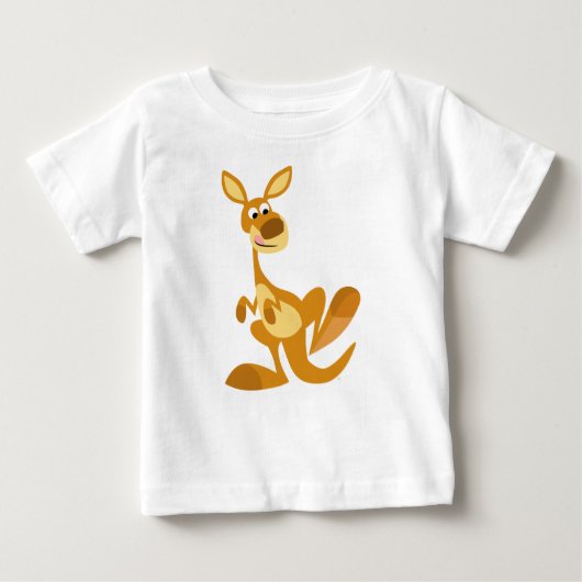 Cute Thumping Cartoon Kangaroo Baby T-Shirt (Voorkant)