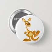 Cute Thumping Cartoon Kangaroo Button Badge (Voorkant /achterkant)