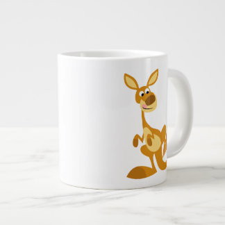 Cute Thumping Cartoon Kangaroo Jumbo Mok