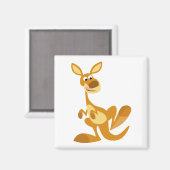 Cute Thumping Cartoon Kangaroo Magnet (Voorkant / Achterkant)