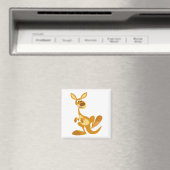 Cute Thumping Cartoon Kangaroo Magnet (Insitu (Vaatwasser))