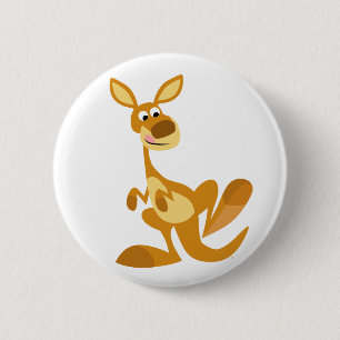 Cute Thumping Cartoon Kangoeroe Knop Badge Ronde Button 5,7 Cm