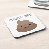 Cute Tickle Me Poop Emoji Bier Onderzetter (Linkerzijde)
