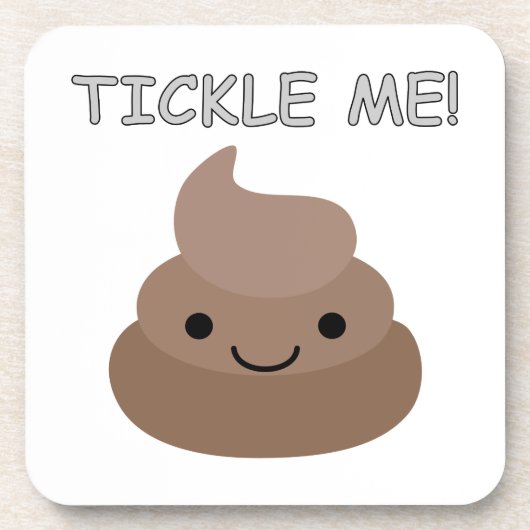 Cute Tickle Me Poop Emoji Bier Onderzetter (Voorkant)