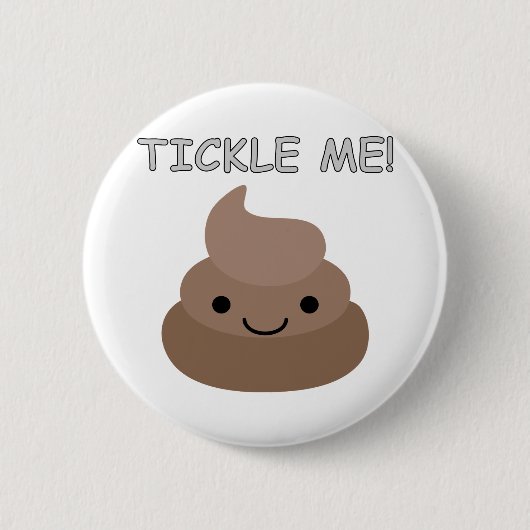 Cute Tickle Me Poop Emoji Ronde Button 5,7 Cm (Voorkant)