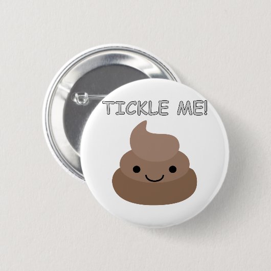 Cute Tickle Me Poop Emoji Ronde Button 5,7 Cm (Voorkant /achterkant)
