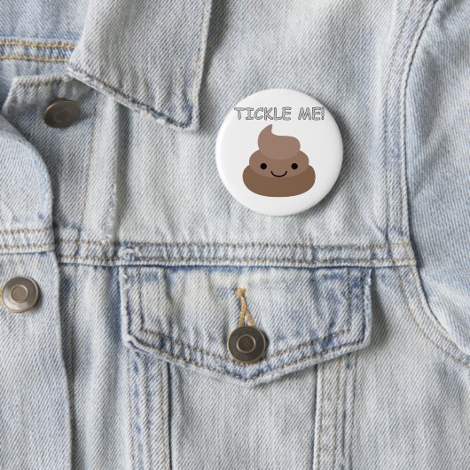 Cute Tickle Me Poop Emoji Ronde Button 5,7 Cm (In situ)