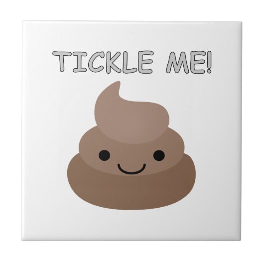 Cute Tickle Me Poop Emoji Tegeltje (Voorkant)