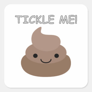 Cute Tickle Me Poop Emoji Vierkante Sticker