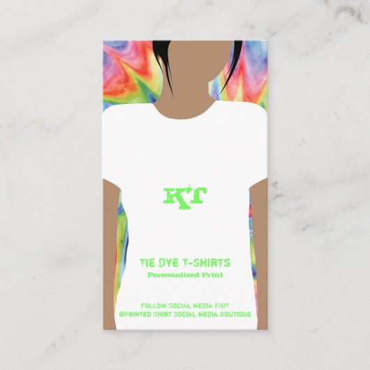 Cute Tie Dye All Over Warmte Transfer Vinyl Visitekaartje (Voorkant)