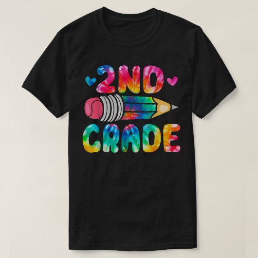 Cute Tie Dye Funny Second Grade Happy First Day T-shirt (Design voorkant)