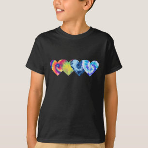 Cute Tie Dye Hearts Valentijnsdag T-shirt