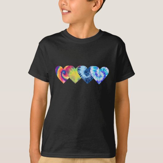 Cute Tie Dye Hearts Valentijnsdag T-shirt (Voorkant)