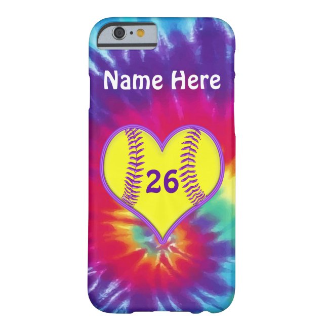 Cute Tie Dye Softball-telefoons met PERSONALISERIN Case-Mate iPhone Case (Achterkant)