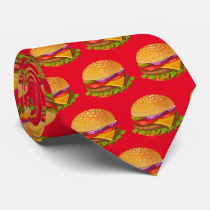 Cute tiered hamburger Patroonfood Stropdas