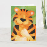 Cute Tiger art kids Birthday Card Kaart<br><div class="desc">Bericht binnen: Ik hoop dat je verjaardag vol plezier en lachen staat. Een fantastische dag." Of je kunt je eigen boodschap voorstellen.  Enkel geschilderd en ontworpen door Sarah Trett.</div>