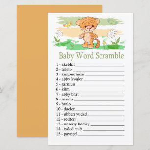 Cute Tiger Baby word scramble game