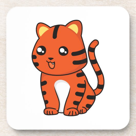 Cute Tiger Bier Onderzetter (Voorkant)