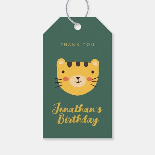 Cute Tiger Birthday bedankt Cadeaulabel (Voorkant)