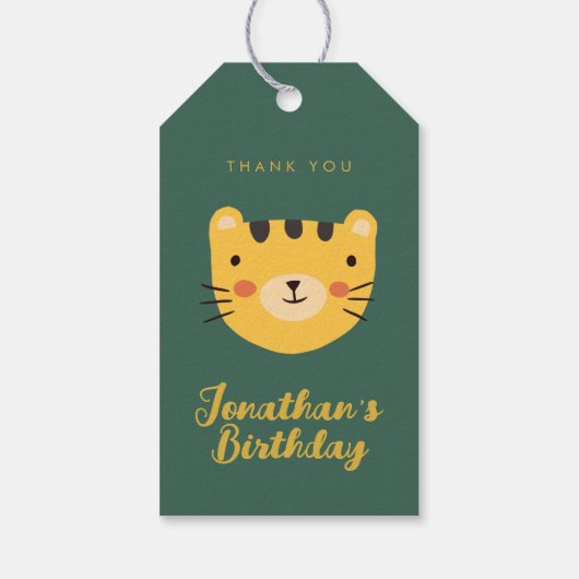 Cute Tiger Birthday bedankt Cadeaulabel (Achterkant)
