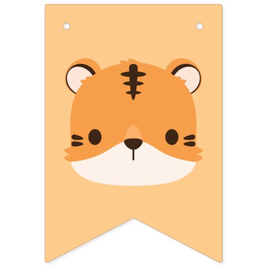 Cute Tiger Birthday Bunting Flags Vlaggetjes (Eerste vlag)