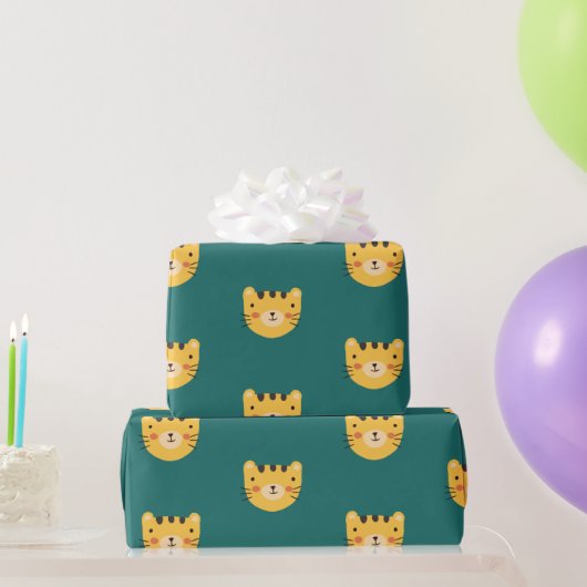 Cute Tiger Birthday Cadeaupapier (Feestgeschenken)