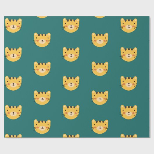 Cute Tiger Birthday Cadeaupapier (Vlak)