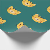 Cute Tiger Birthday Cadeaupapier (Hoek)