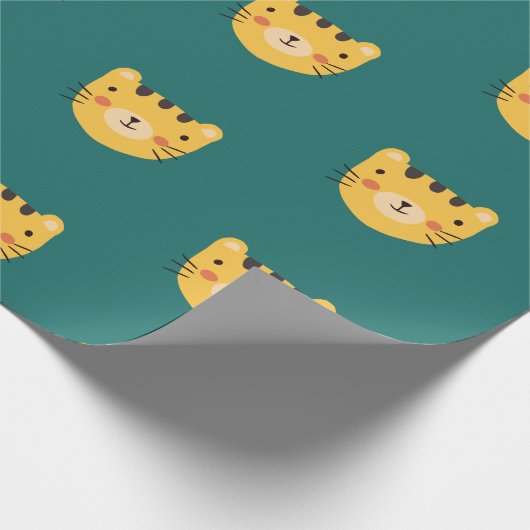 Cute Tiger Birthday Cadeaupapier (Hoek)