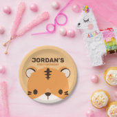 Cute Tiger Birthday Papieren Bordje (Feest)