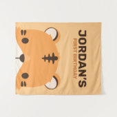 Cute Tiger Birthday Wandkleed (Voorkant (horizontaal))