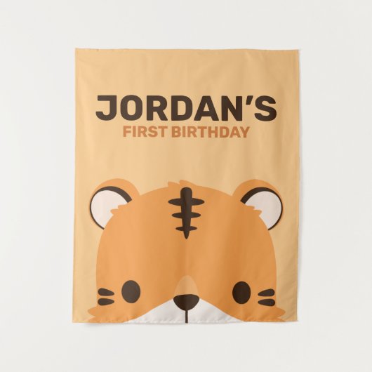 Cute Tiger Birthday Wandkleed (Voorkant)