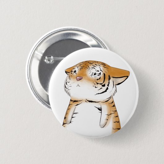 Cute Tiger Button (Voorkant /achterkant)