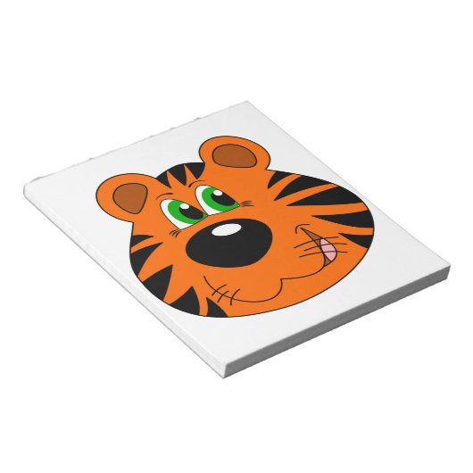 Cute Tiger Cartoon head Notitieblok (Schuin)