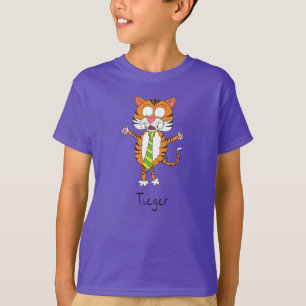 Cute Tiger Cartoon Kinder T-shirt