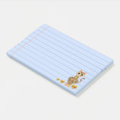 Cute Tiger Cat & Golden Confetti Post-it® Notes (Schuin)