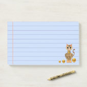 Cute Tiger Cat & Golden Confetti Post-it® Notes (Op bureau)