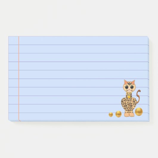 Cute Tiger Cat & Golden Confetti Post-it® Notes (Voorkant)