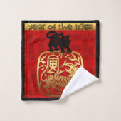Cute Tiger Chinese Year Zodiac Birthday Bath T Bad Handdoek (Wasdoekje)