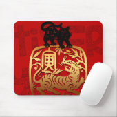 Cute Tiger Chinese Year Zodiac Birthday Mousepad Muismat (Met muis)