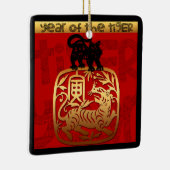 Cute Tiger Chinese Year Zodiac Birthday Square O Keramisch Ornament (Rechts)