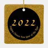 Cute Tiger Chinese Year Zodiac Birthday Square O Keramisch Ornament (Achterkant)